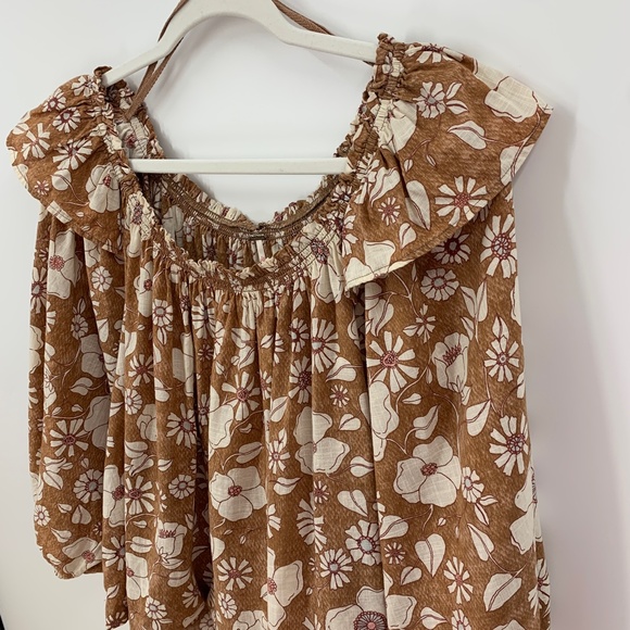 Free People Miss Daisy Floral Ruffle Top Sz M - Picture 8 of 14